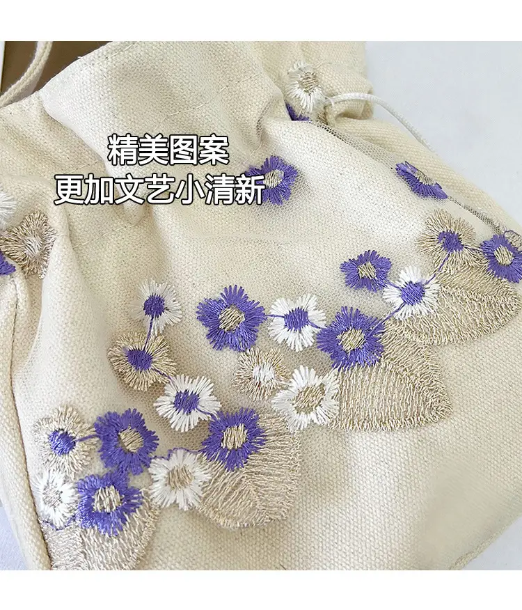Chinese Embroidered Handbag with Lace Detail — feature 5