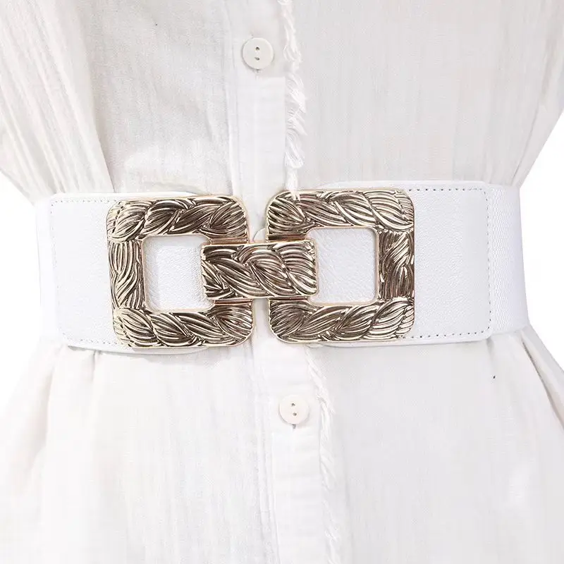 Double Round Buckle Belt Women's Fashionable All-match Coat Dress - Image 2