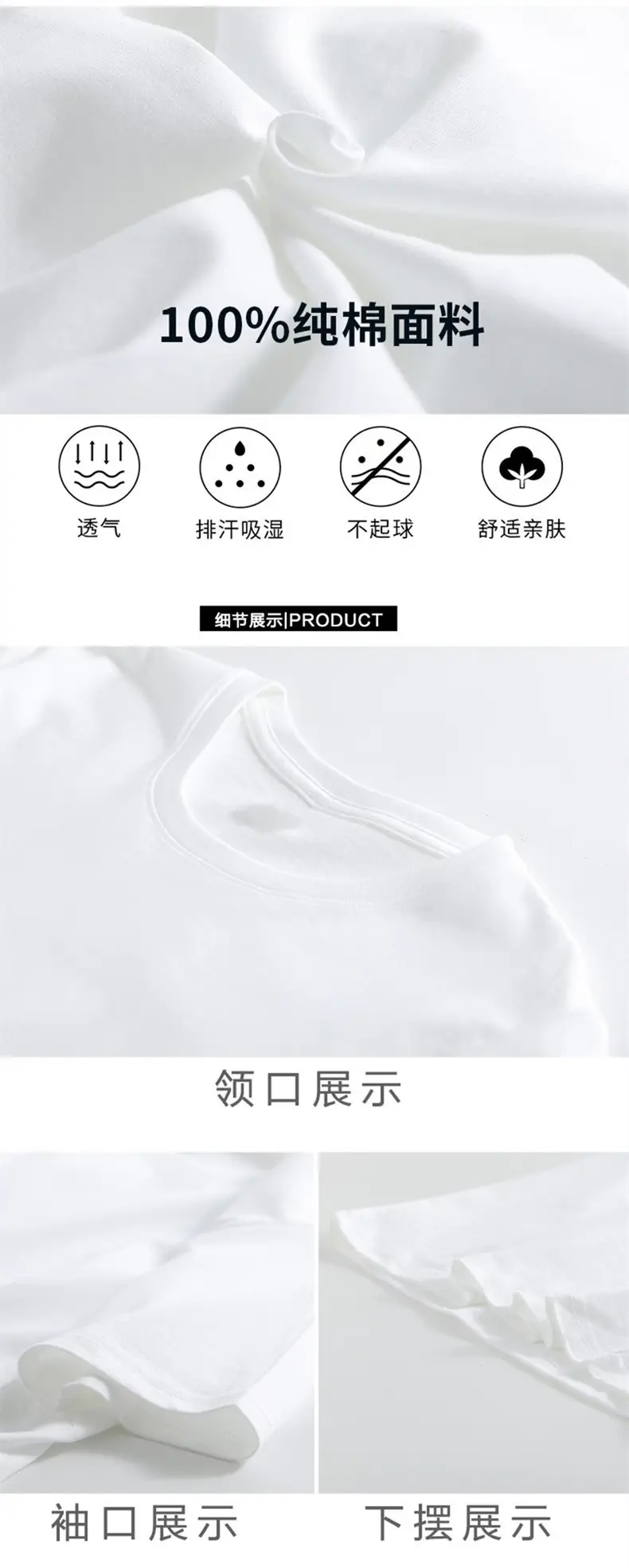 Pure Cotton Short-Sleeved T-Shirt for Women Summer New Round Neck Top for Women Fashionable Age-Reducing Loose Casual Korean Style Women's Clothing Trend — feature 2