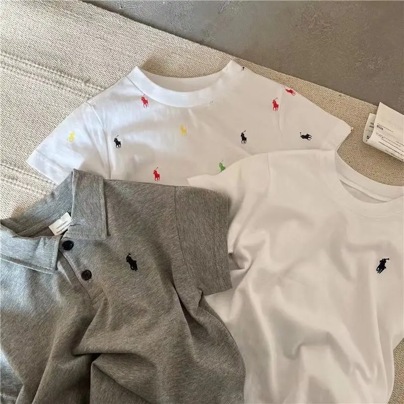 Boys Polo Shirt Set White Grey Blue Short Sleeve — feature 10