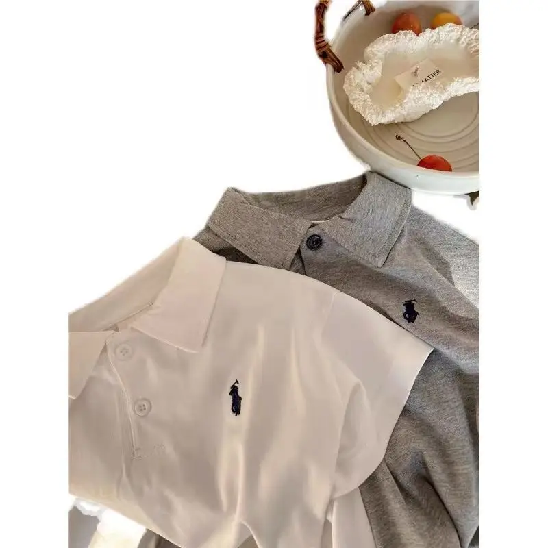 Boys Polo Shirt Set White Grey Blue Short Sleeve — feature 2