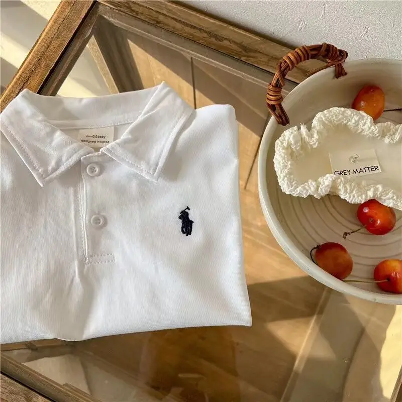 Boys Polo Shirt Set White Grey Blue Short Sleeve — feature 6