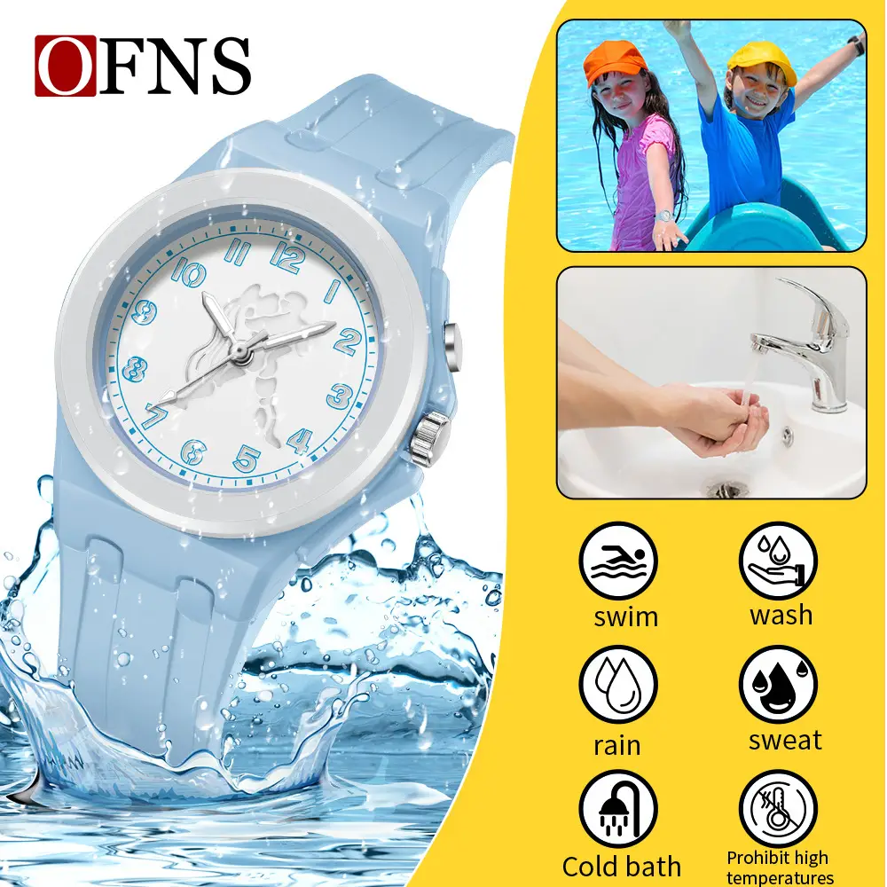 Ofns Cross-Border Watch Orange White Zodiac Dial Waterproof - Image 14