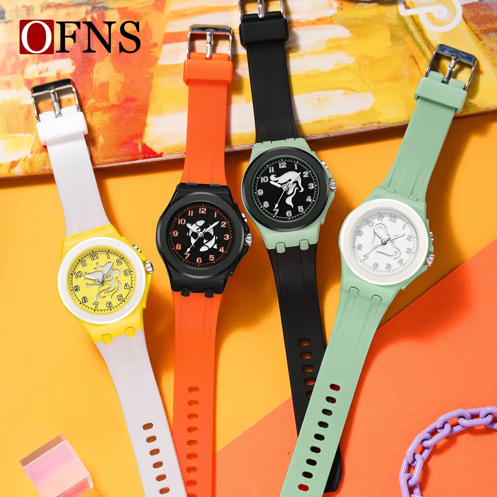 Ofns Cross-Border Watch Orange White Zodiac Dial Waterproof - Image 15