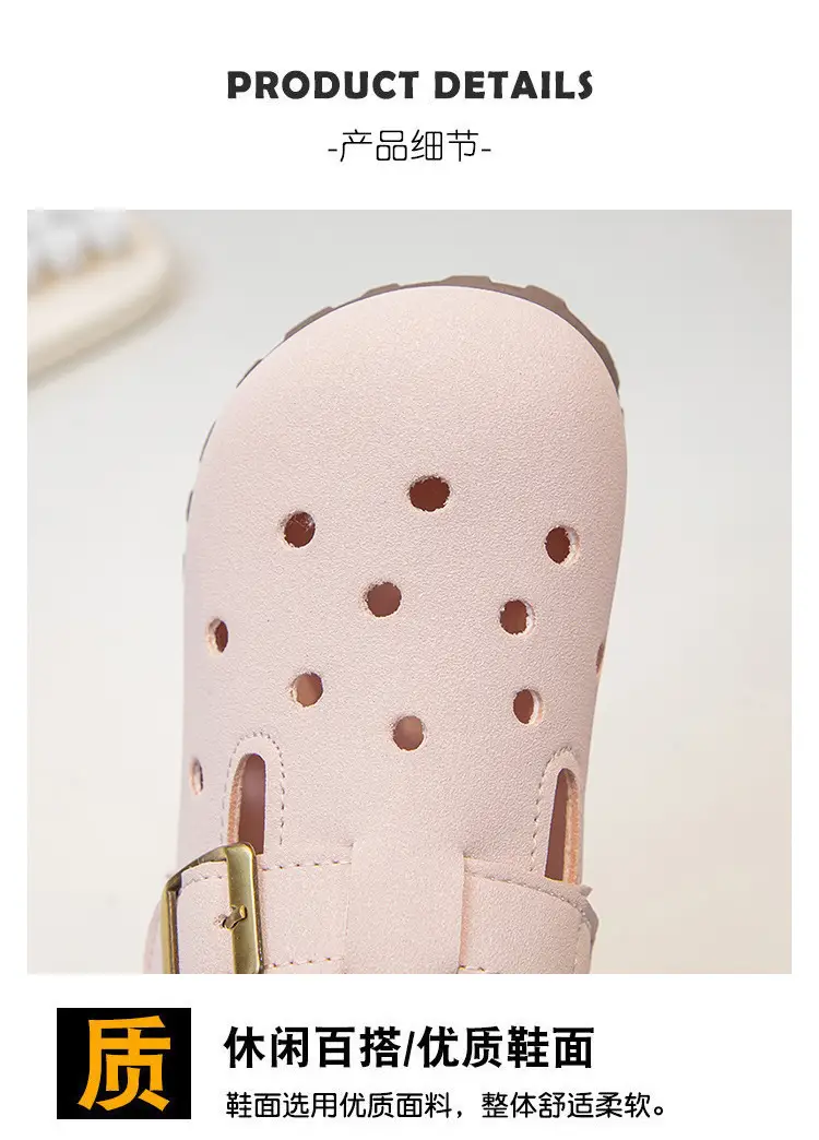 Girls Croc Sandals Brown Soft Sole Spring Summer — feature 3