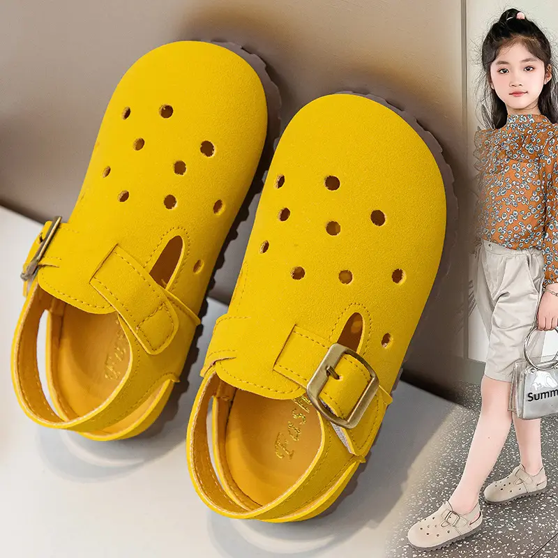 Girls Croc Sandals Brown Soft Sole Spring Summer - Image 4