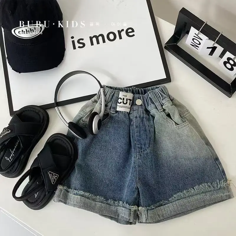 Summer Boys Casual Tank Top Shorts Set Denim Shorts