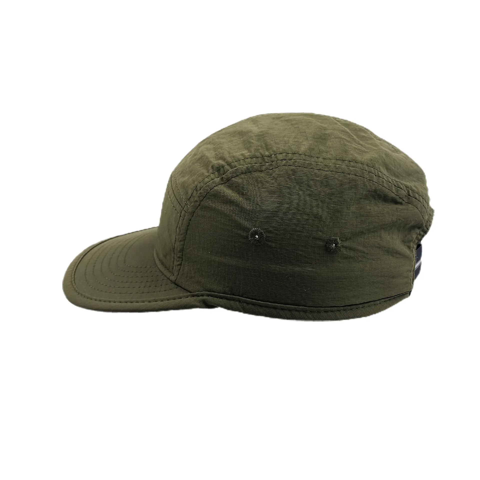 Japanese Flat Rim Five-piece Cap Solid Color Outdoor Cap Summer Baseball Cap Women's Quick-drying Fabric Cap Army Green - Image 6