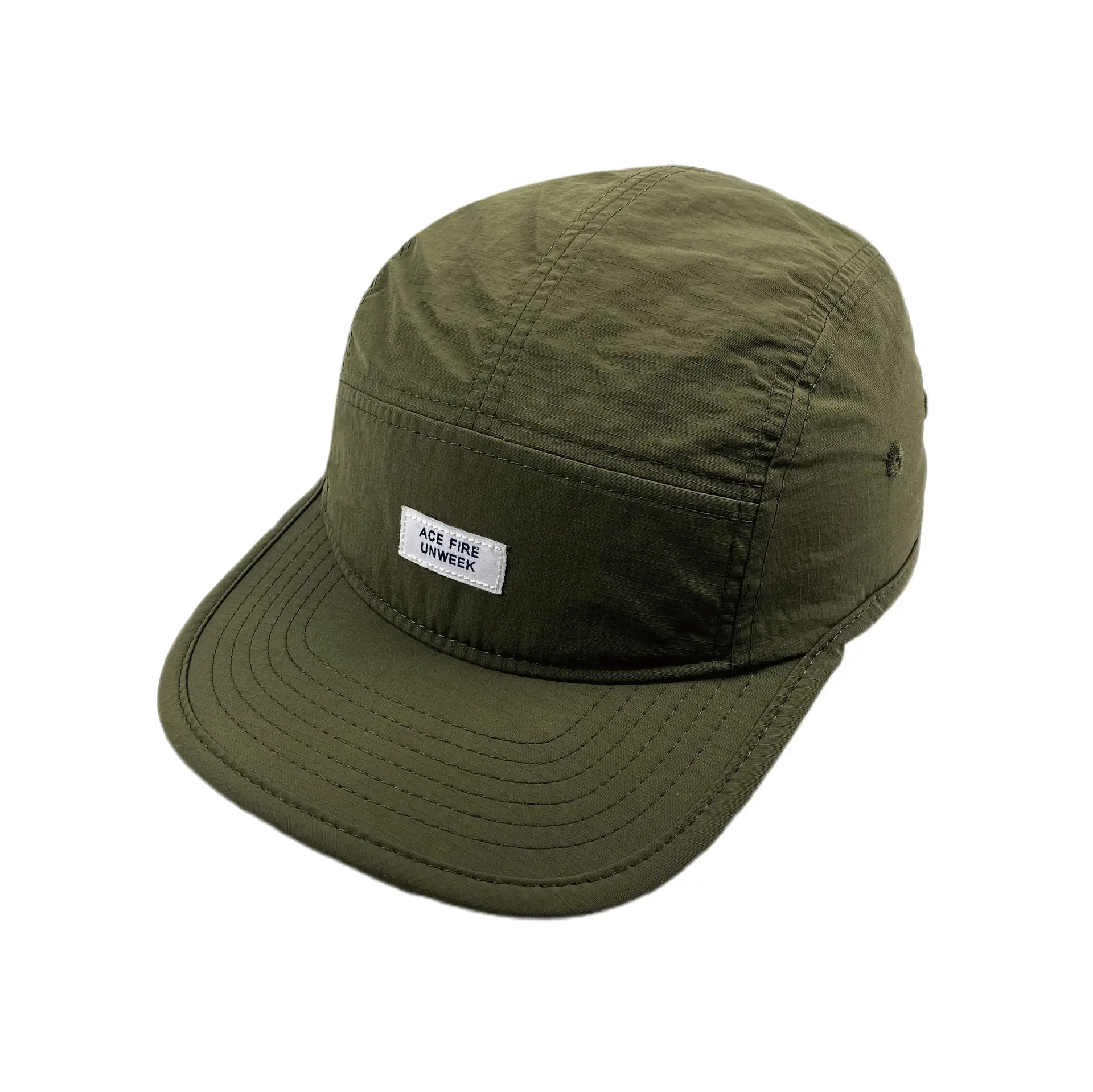 Japanese Flat Rim Five-piece Cap Solid Color Outdoor Cap Summer Baseball Cap Women's Quick-drying Fabric Cap Army Green - Image 7