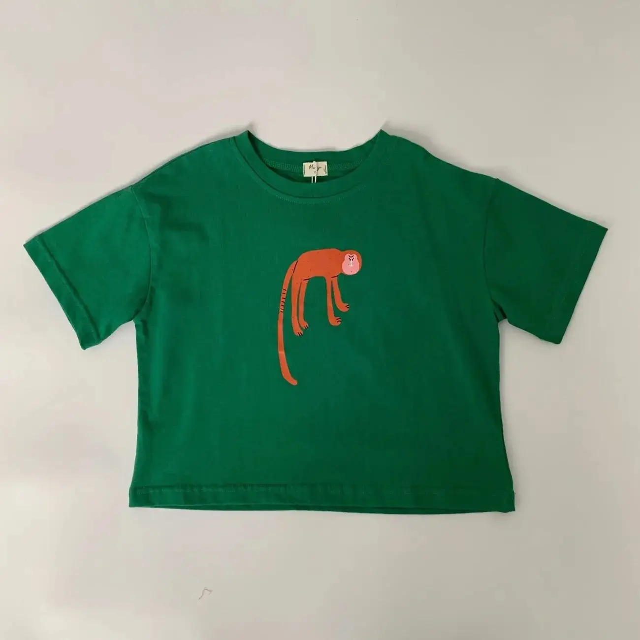 2025 Cotton Korean Style T-Shirt Boys Girls Cartoon Green Leaf - Image 3