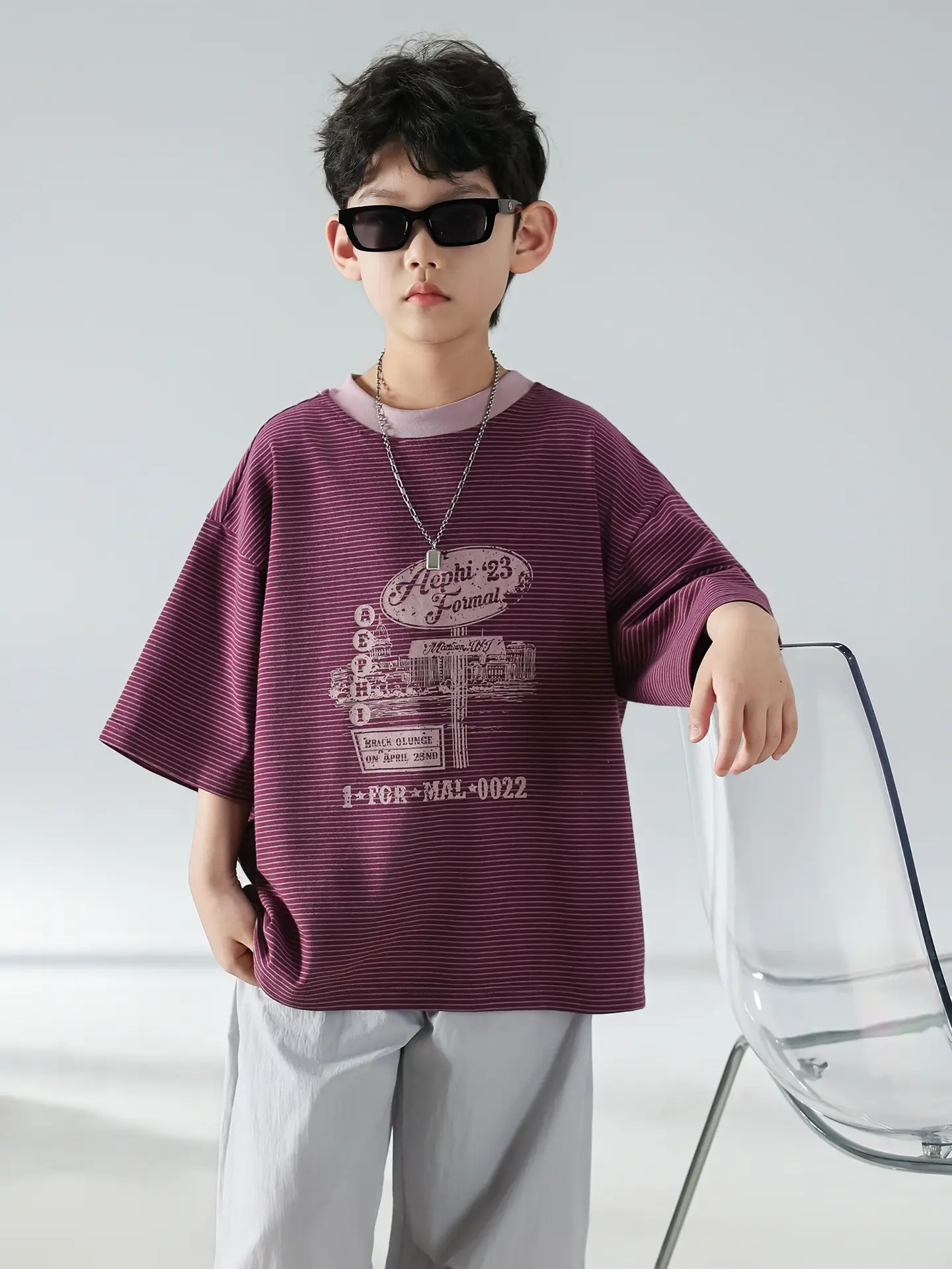 Boys Korean Style Summer T-Shirt Trousers Set - Image 5