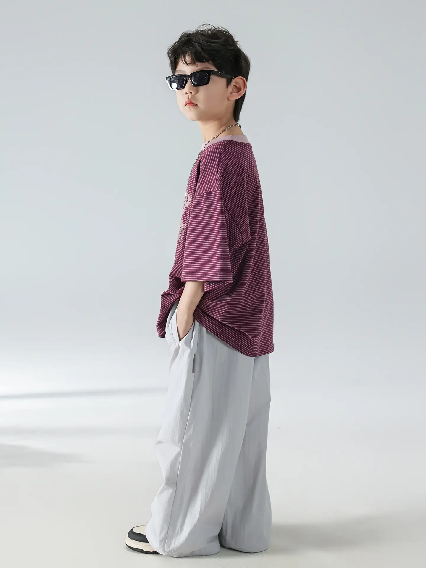 Boys Korean Style Summer T-Shirt Trousers Set - Image 6
