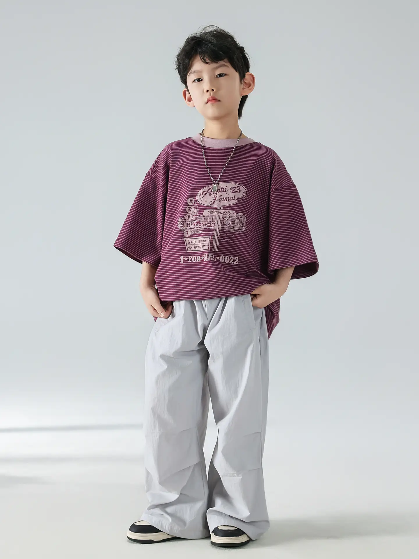 Boys Korean Style Summer T-Shirt Trousers Set - Image 7