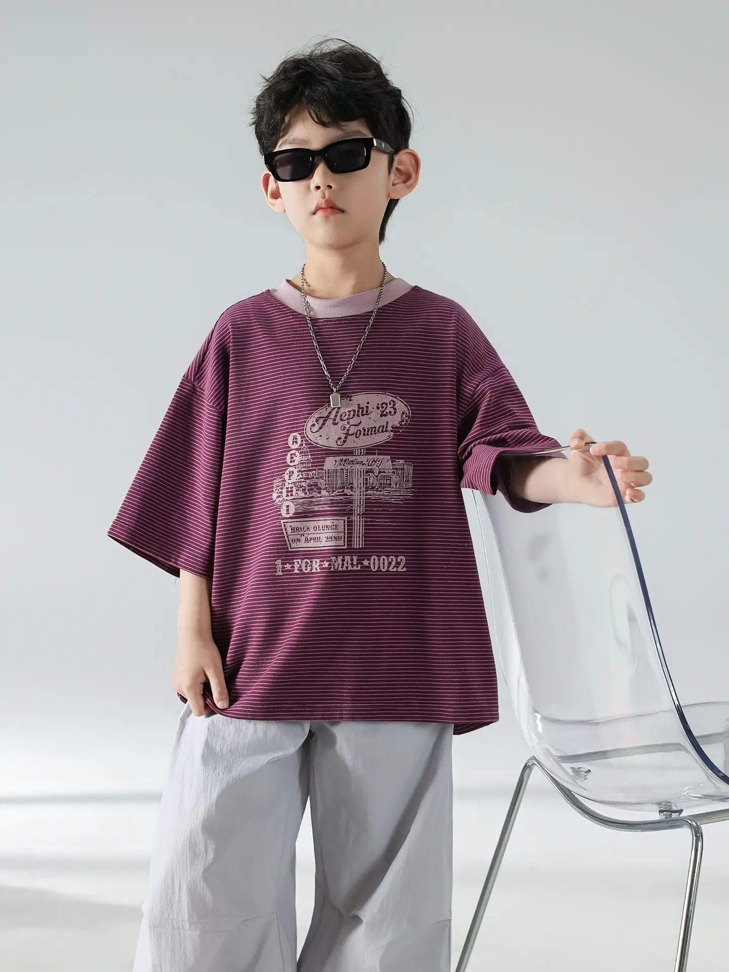 Boys Korean Style Summer T-Shirt Trousers Set — feature 19