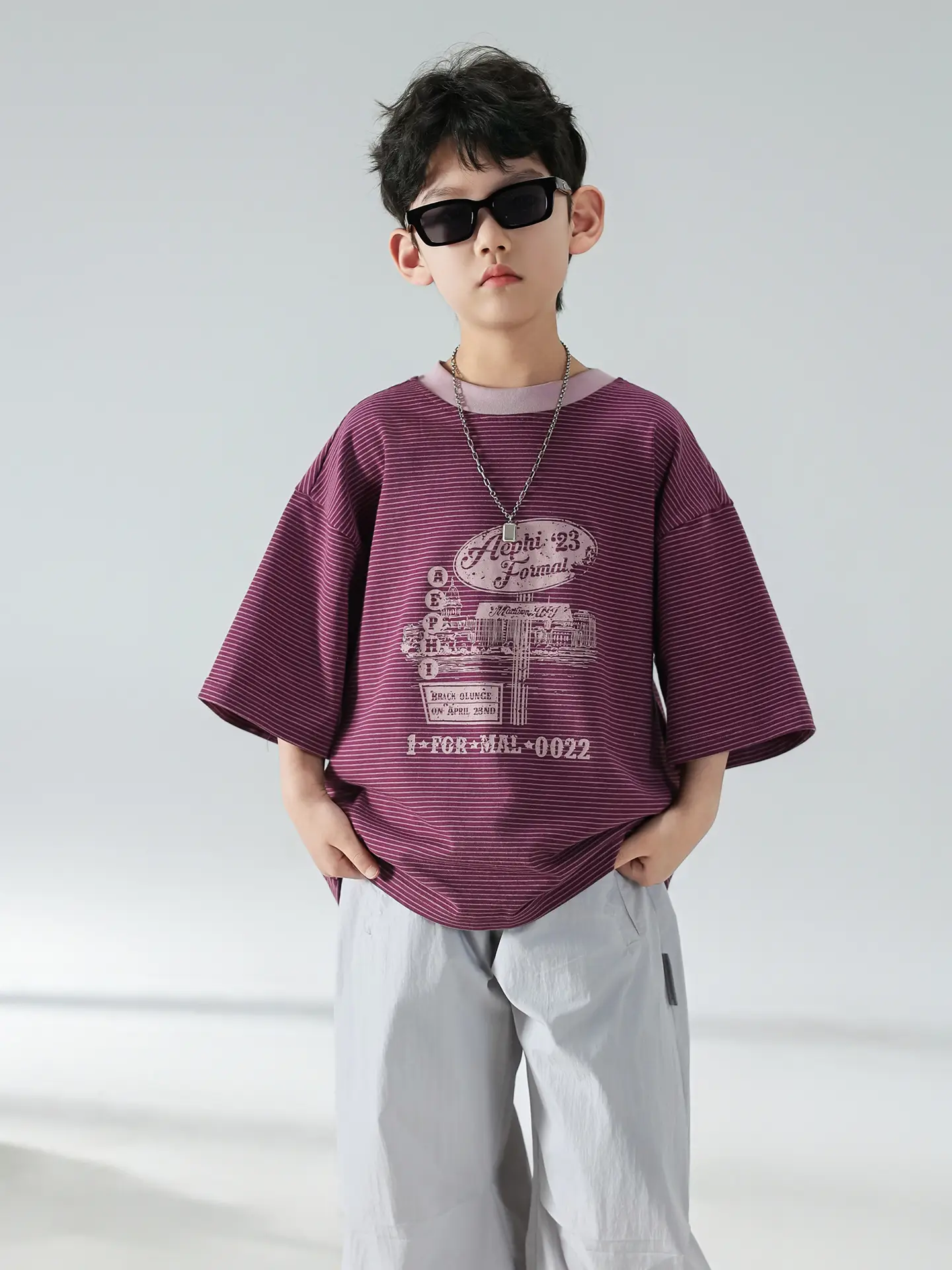 Boys Korean Style Summer T-Shirt Trousers Set — feature 23