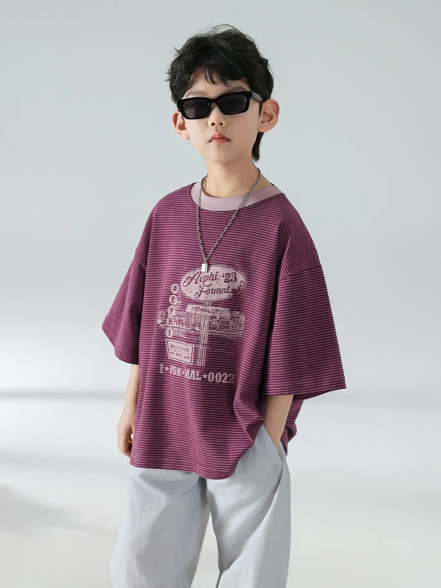 Boys Korean Style Summer T-Shirt Trousers Set — feature 4