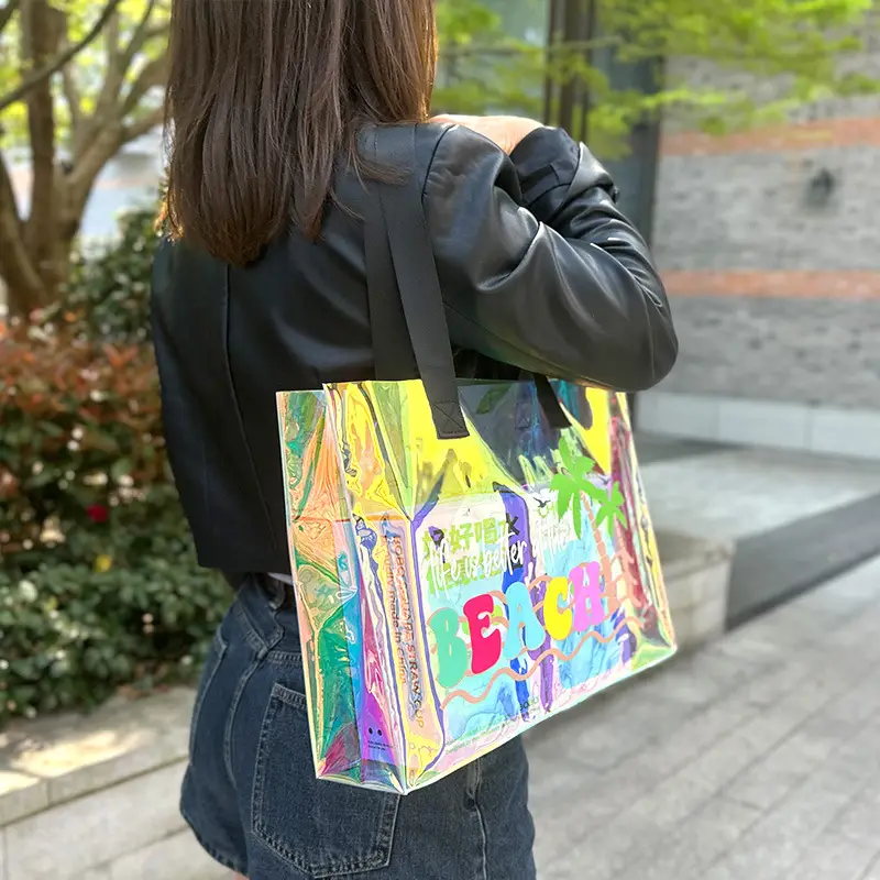 Beach Laser PVC Gift Bag Swimming Transparent Waterproof Travel Bag - Image 4