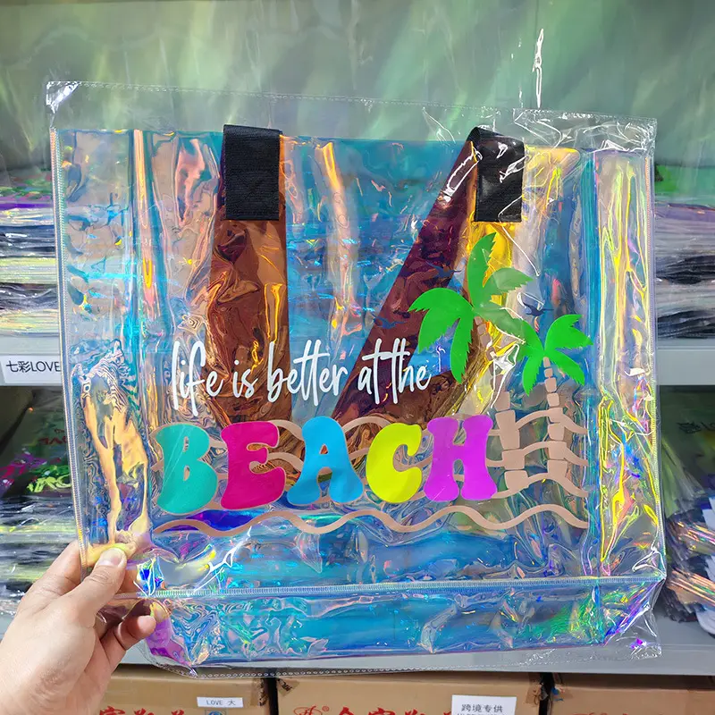 Beach Laser PVC Gift Bag Swimming Transparent Waterproof Travel Bag - Image 5