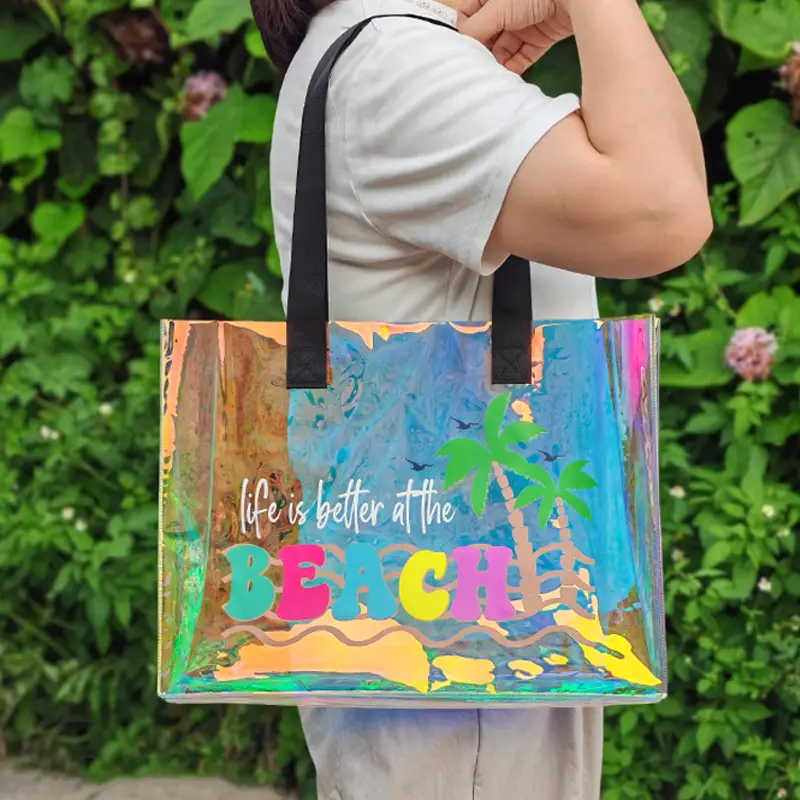 Beach Laser PVC Gift Bag Swimming Transparent Waterproof Travel Bag — feature 9