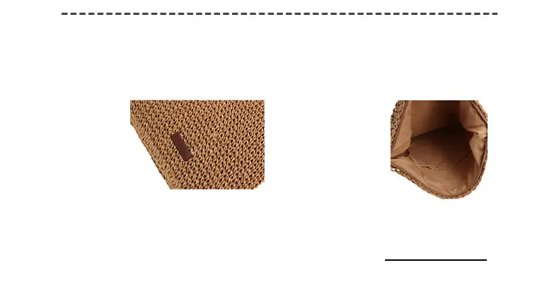 Beige Straw Shoulder Bag Set for Travel & Daily Use — feature 2