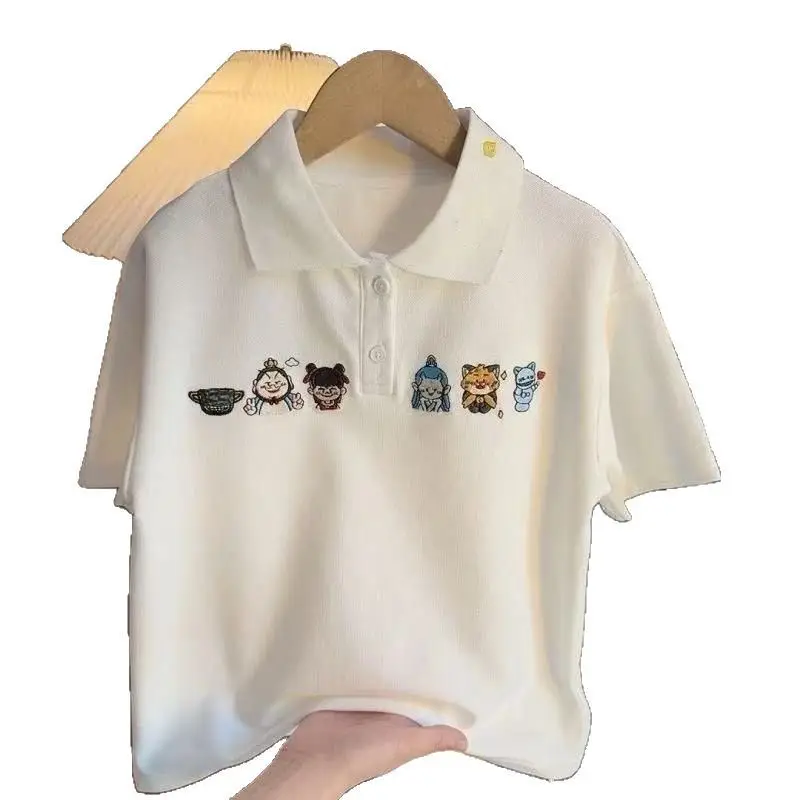 Summer Boys Polo Shirt White Embroidered 2025 - Image 7