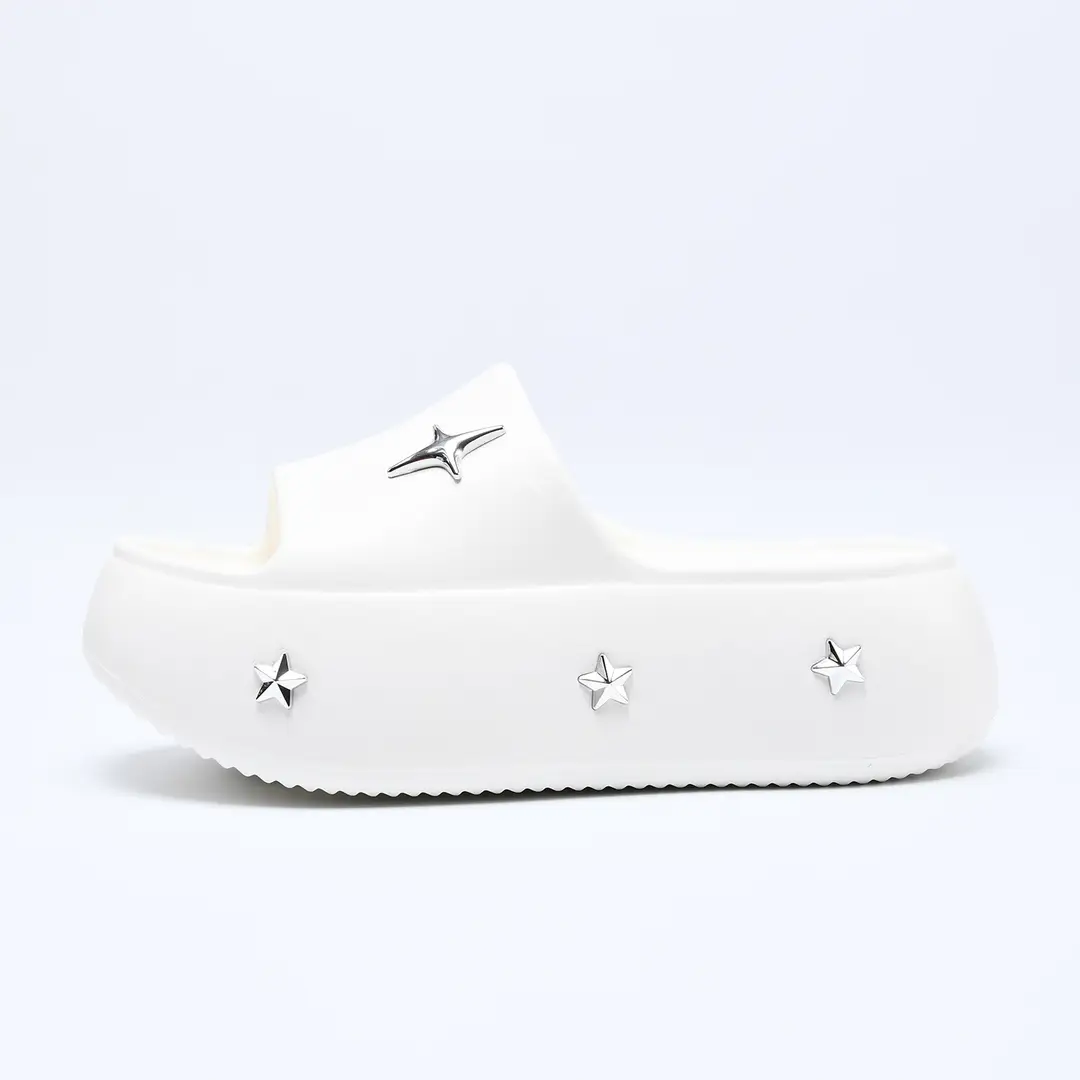 2025 Summer New Thick Slip-on Slippers Women's High-rise Wear-resistant Beach Fashion Casual Sandals