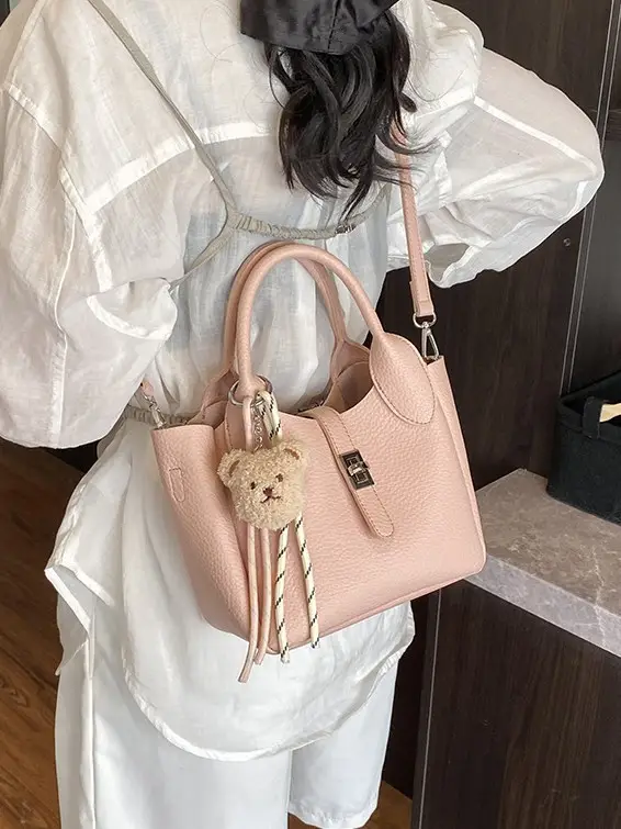 Pink Korean Style Handheld Shoulder Bag for Women - Image 11