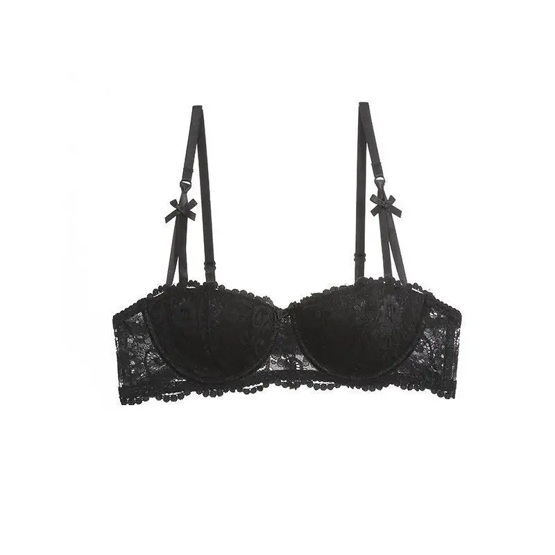 Sexy French Style Lace bralette Underwear Ultra-thin Comfortable Breathable Girl Student Small Chest Push-up Bra