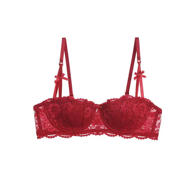 Sexy French Style Lace bralette Underwear Ultra-thin Comfortable Breathable Girl Student Small Chest Push-up Bra