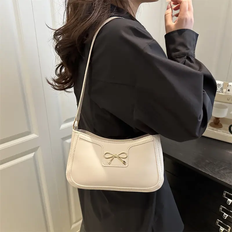 White French Style Bow Shoulder Bag for Women