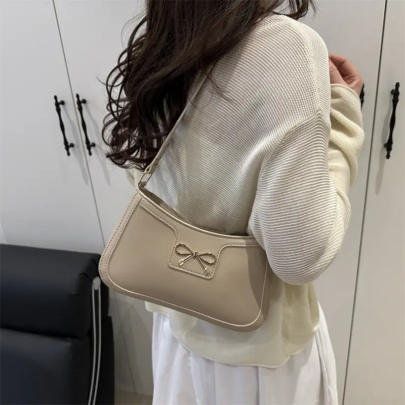 White French Style Bow Shoulder Bag for Women