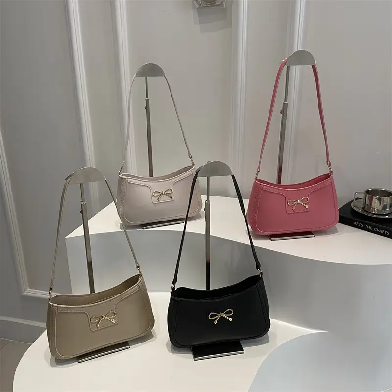 White French Style Bow Shoulder Bag for Women