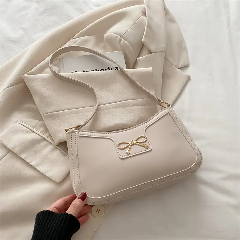 White French Style Bow Shoulder Bag for Women