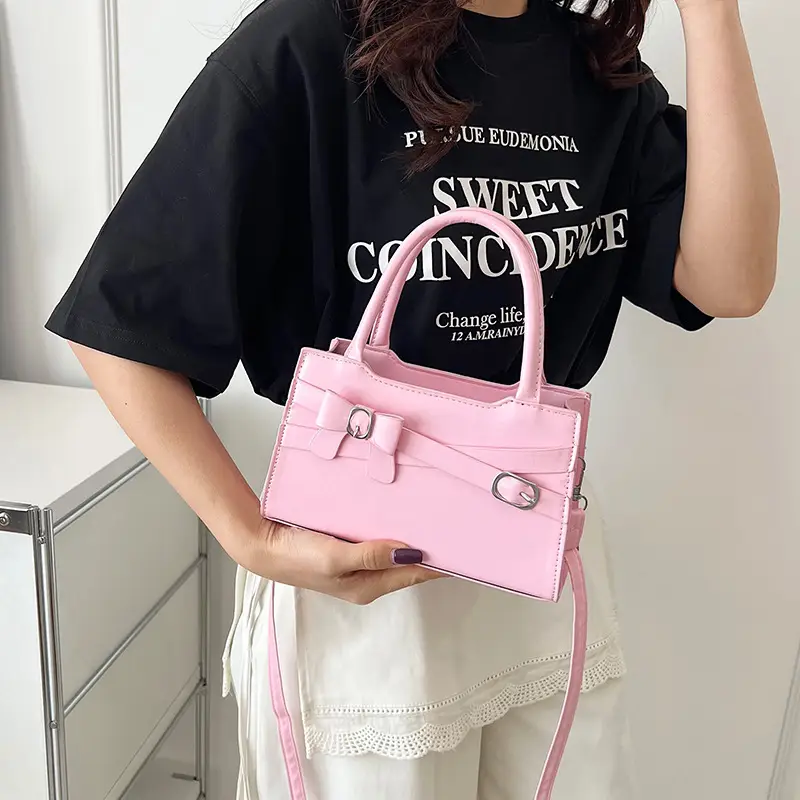 Pink Crossbody Bag for Women 2025 Trendy Textured Small - Image 5