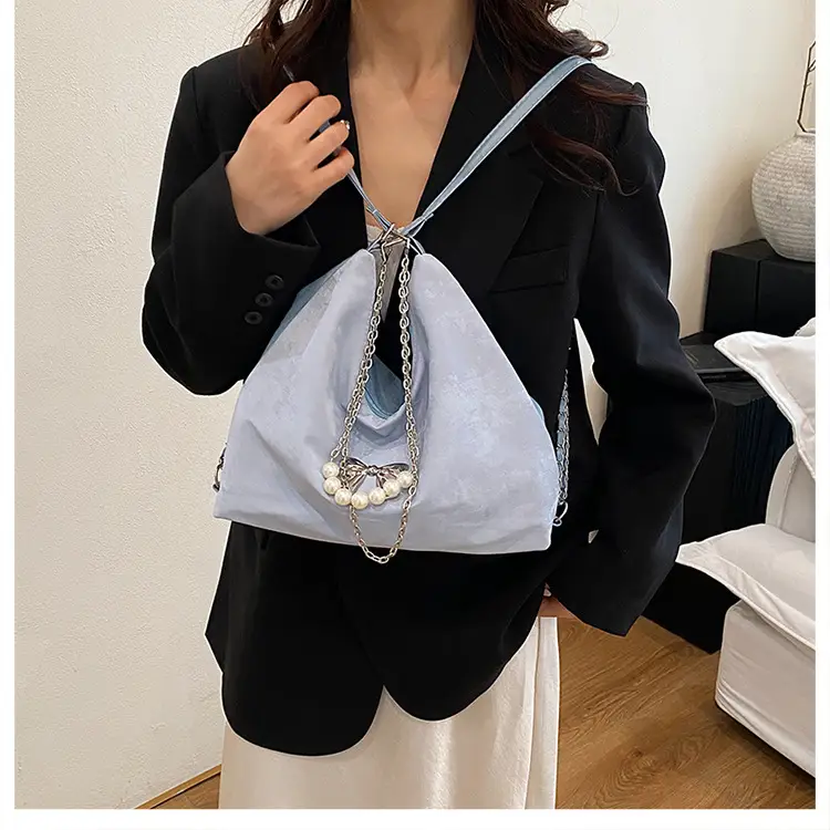 Pink Pearl Chain Shoulder Bag for Women Large Capacity — feature 10