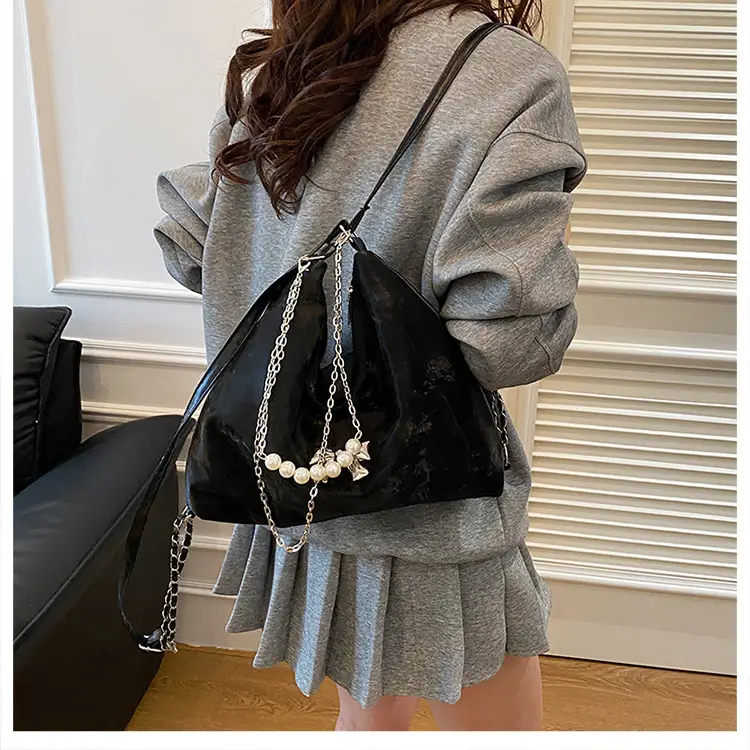 Pink Pearl Chain Shoulder Bag for Women Large Capacity — feature 18
