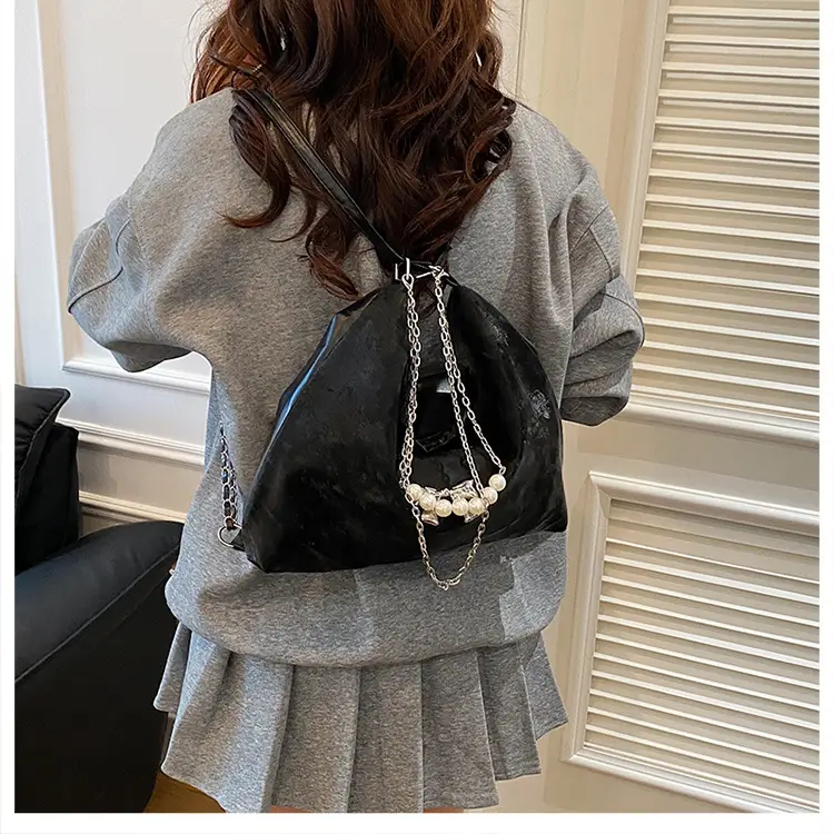 Pink Pearl Chain Shoulder Bag for Women Large Capacity — feature 19