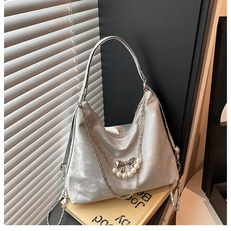 Pink Pearl Chain Shoulder Bag for Women Large Capacity — feature 23