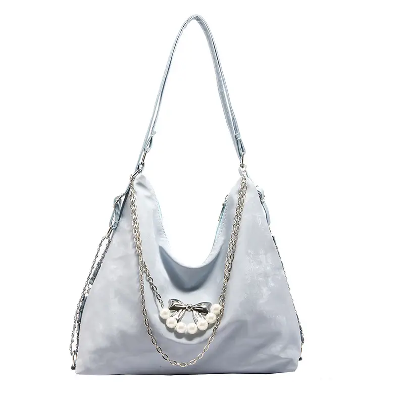 Pink Pearl Chain Shoulder Bag for Women Large Capacity - Image 5