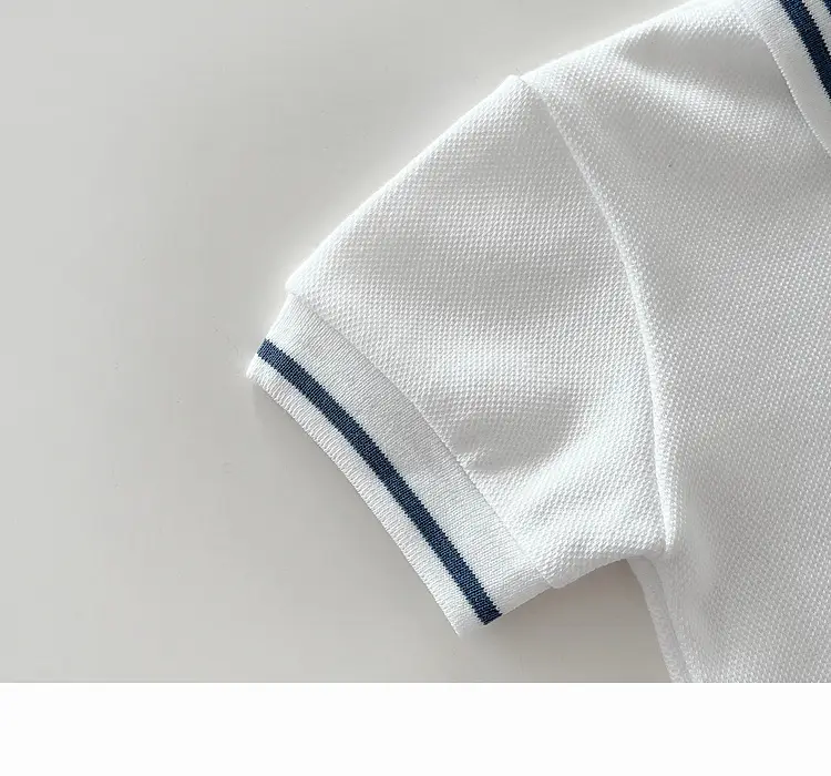 Boys Summer Polo Shirt Shorts Set Blue White — feature 23