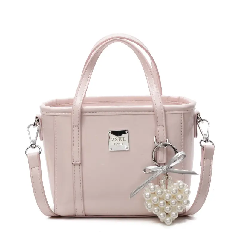 Women's Western Style Pearl Bucket Bag Cream