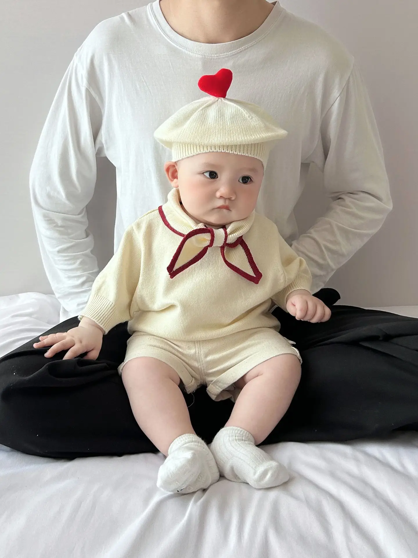 Baby Tie Western Knit T-Shirt Cream 2025 - Image 4