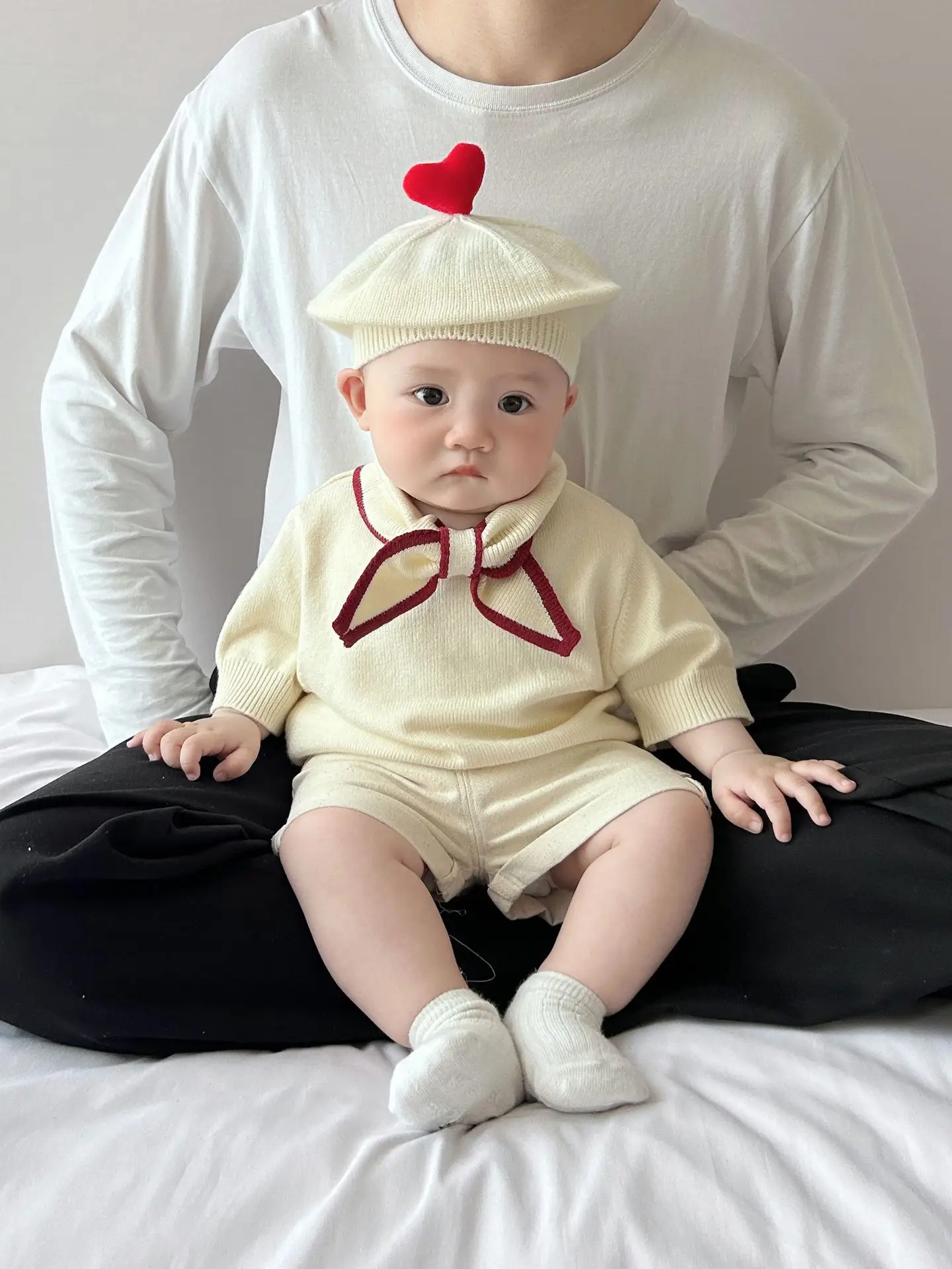Baby Tie Western Knit T-Shirt Cream 2025 - Image 6