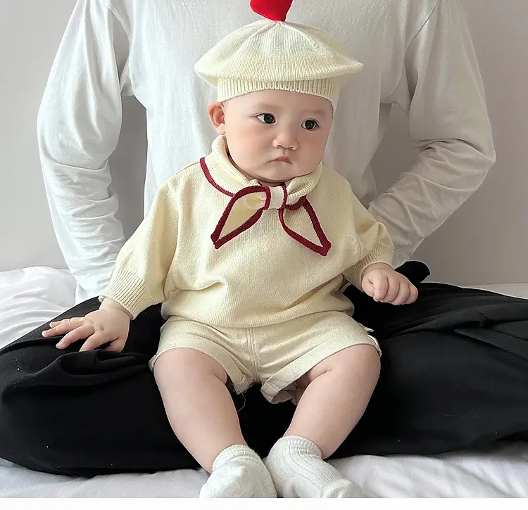 Baby Tie Western Knit T-Shirt Cream 2025 — feature 1