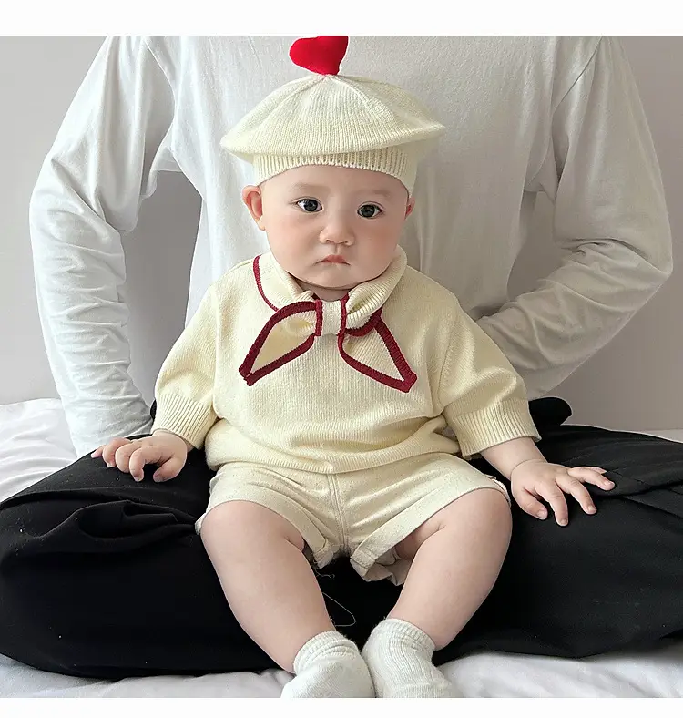 Baby Tie Western Knit T-Shirt Cream 2025 — feature 14