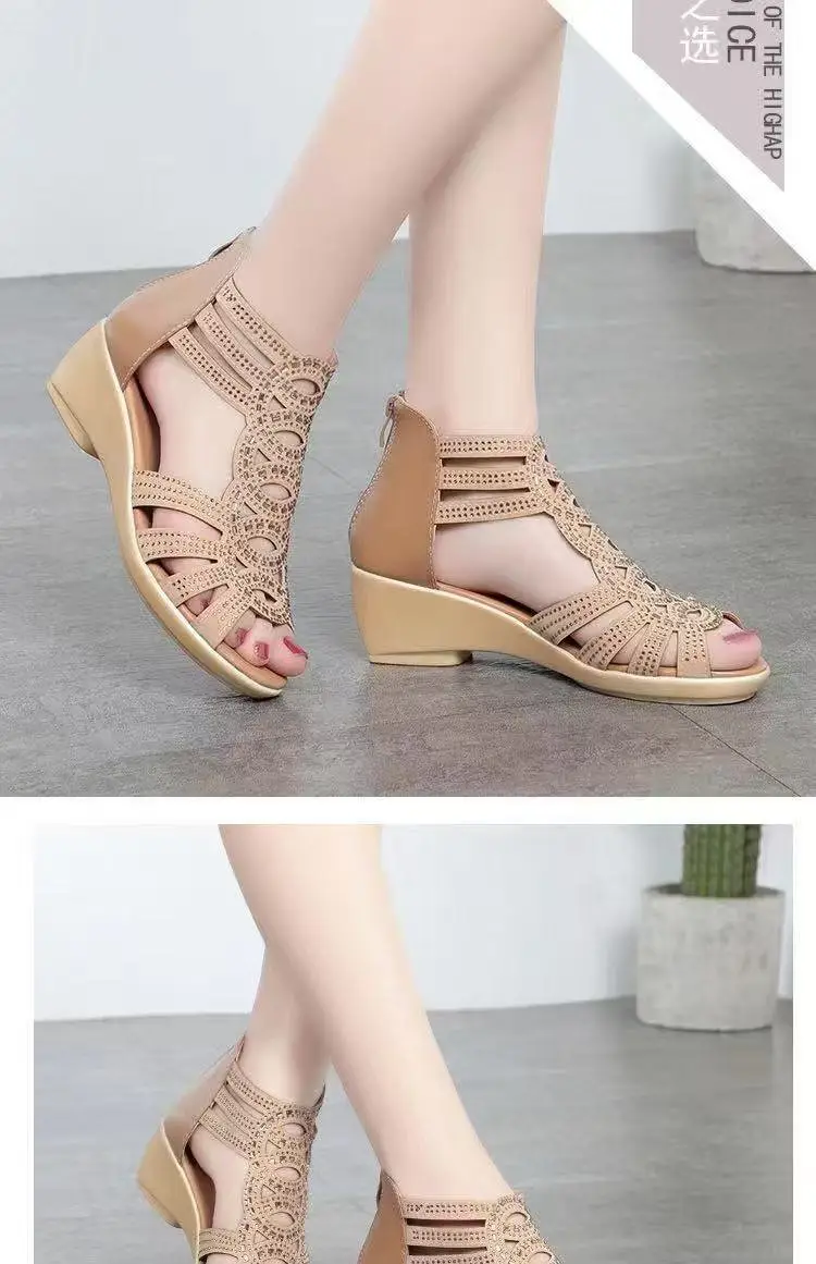 Black Leather Roman Wedge Sandals for Women 2025 — feature 10