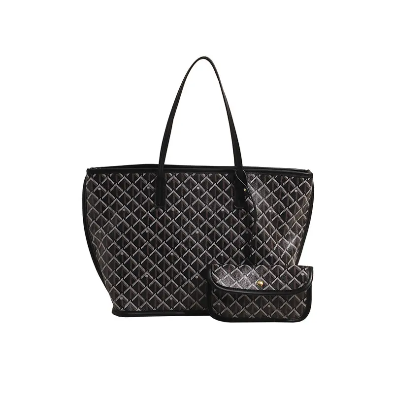 Trendy Black Quilted Women's Multi-Piece Handbag Set - Image 5