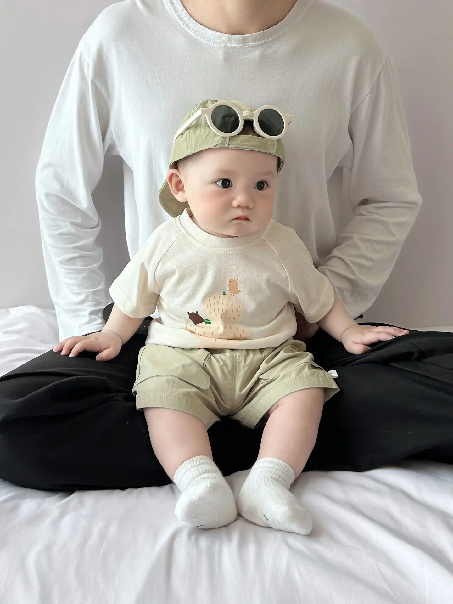Baby Cotton Cartoon T-Shirt White Short Sleeve