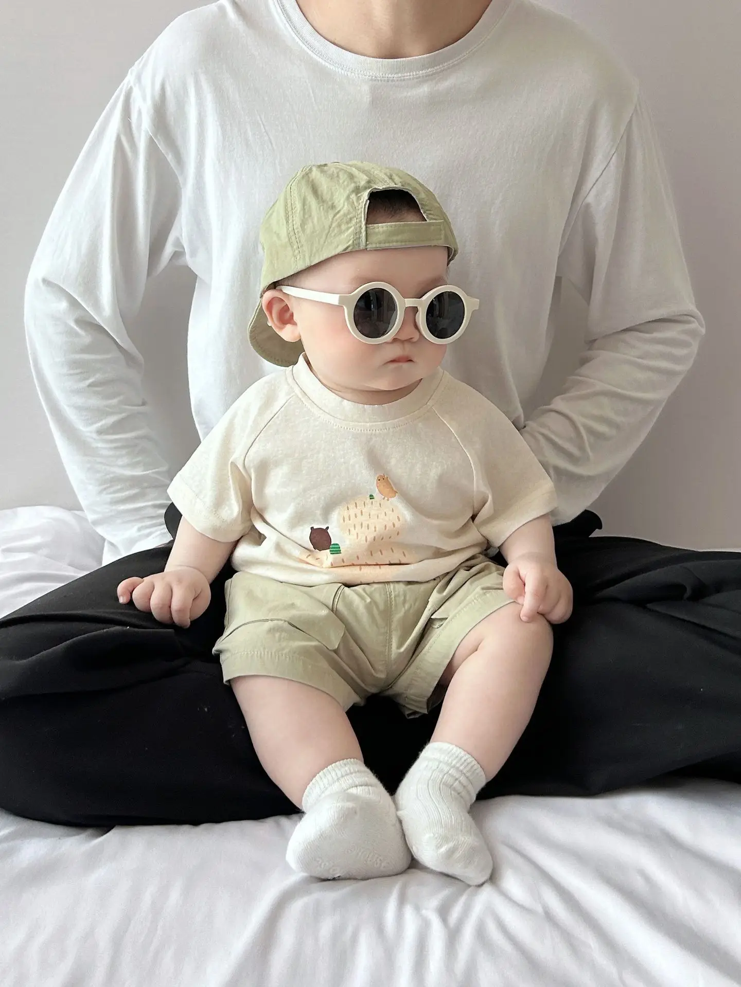 Baby Cotton Cartoon T-Shirt White Short Sleeve