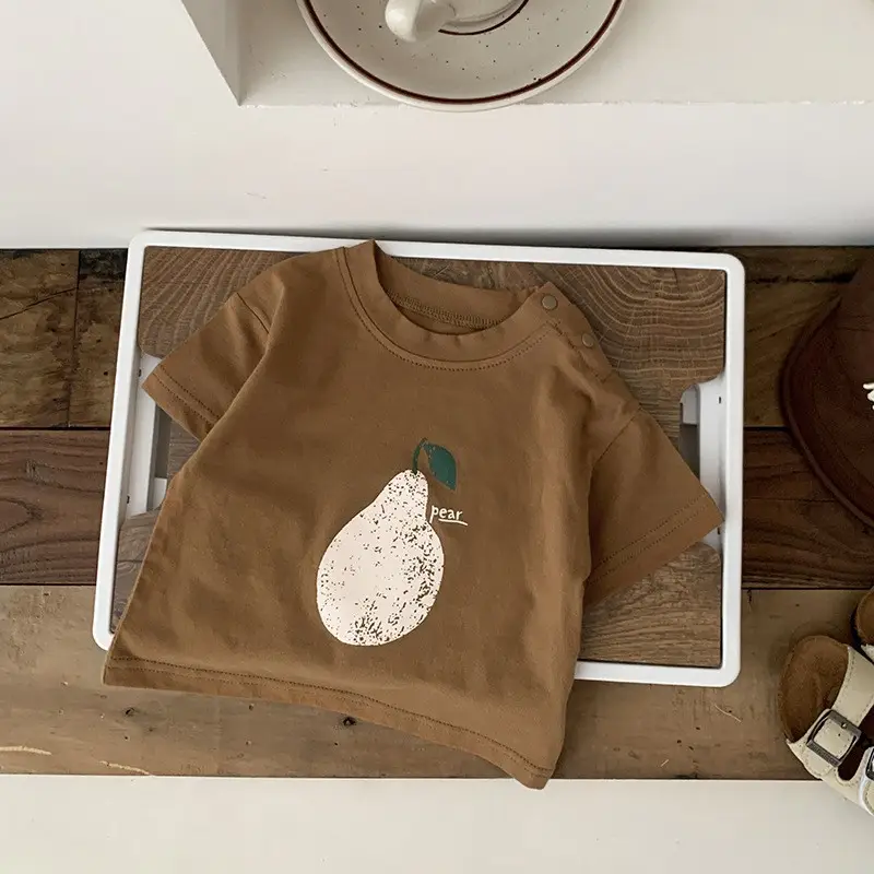 Baby Cotton Cartoon T-Shirt White Short Sleeve
